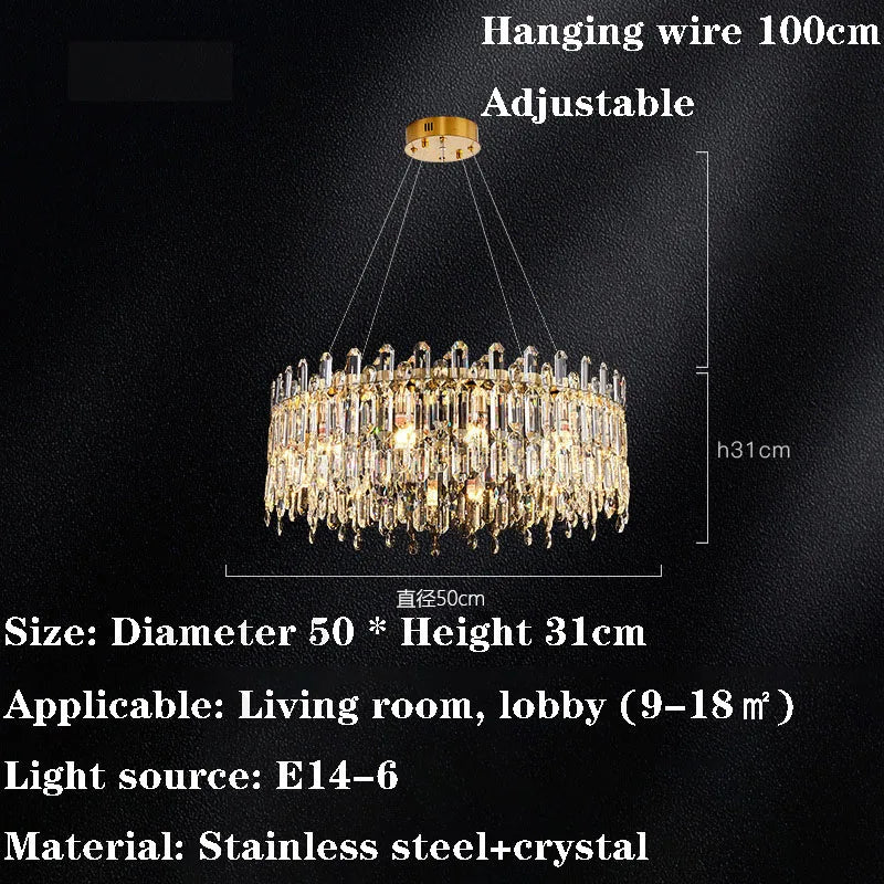 Modern Luxury Crystal Pendant LED Chandelier
