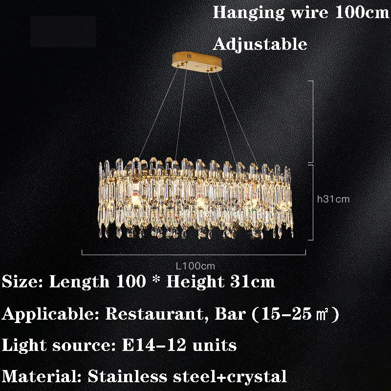 Modern Luxury Crystal Pendant LED Chandelier
