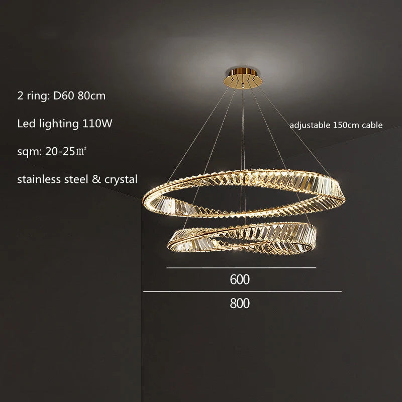 Crystal Lustre Dimmable Ceiling Chandelier