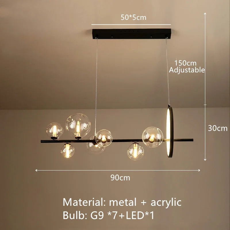 Nordic LED Clear Glass Bubble Chandelier