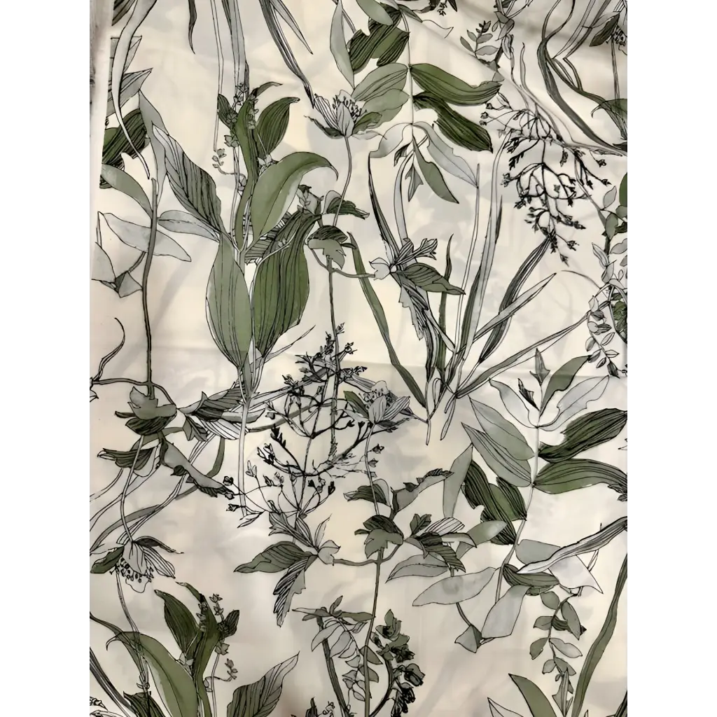 White and green fern floral lampshade