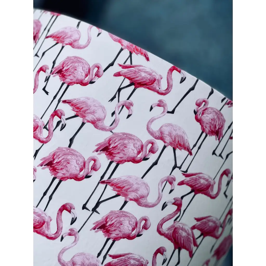 Handmade fabric lampshade Singapore in Flamingo pattern