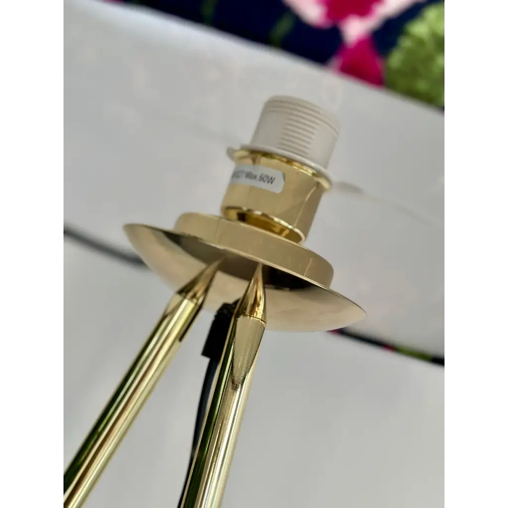 Gold tripod standing floor lamp with a choice of a customised shade - Lampshade lamp