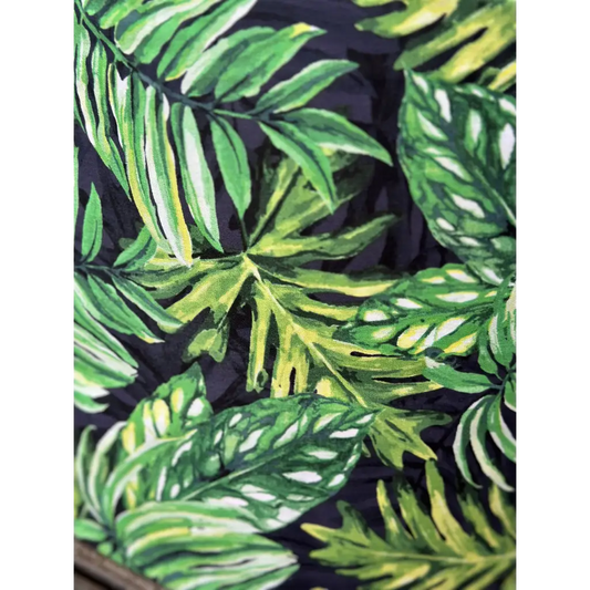 Handmade custom tropical green and black drum lampshade
