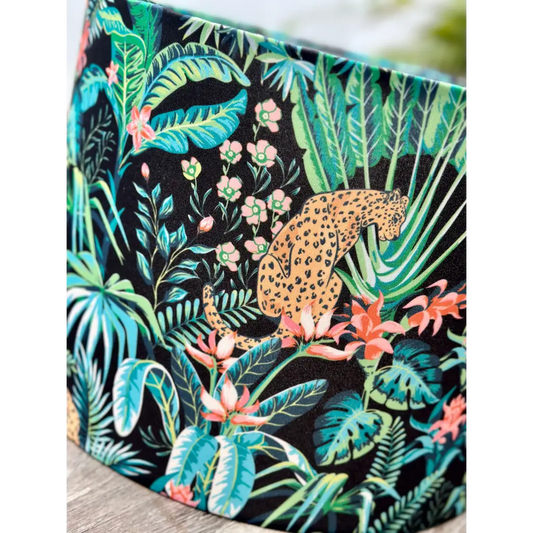 Custon handmade lampshade with leopard jungle print