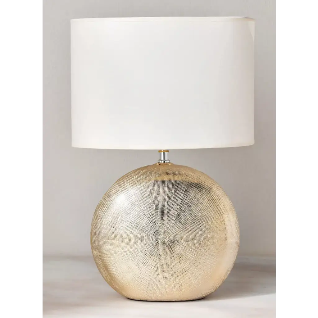 Mina gold table lamp - Mina gold table lamp with customised shade / Standard off white shade - Lampshade lamp