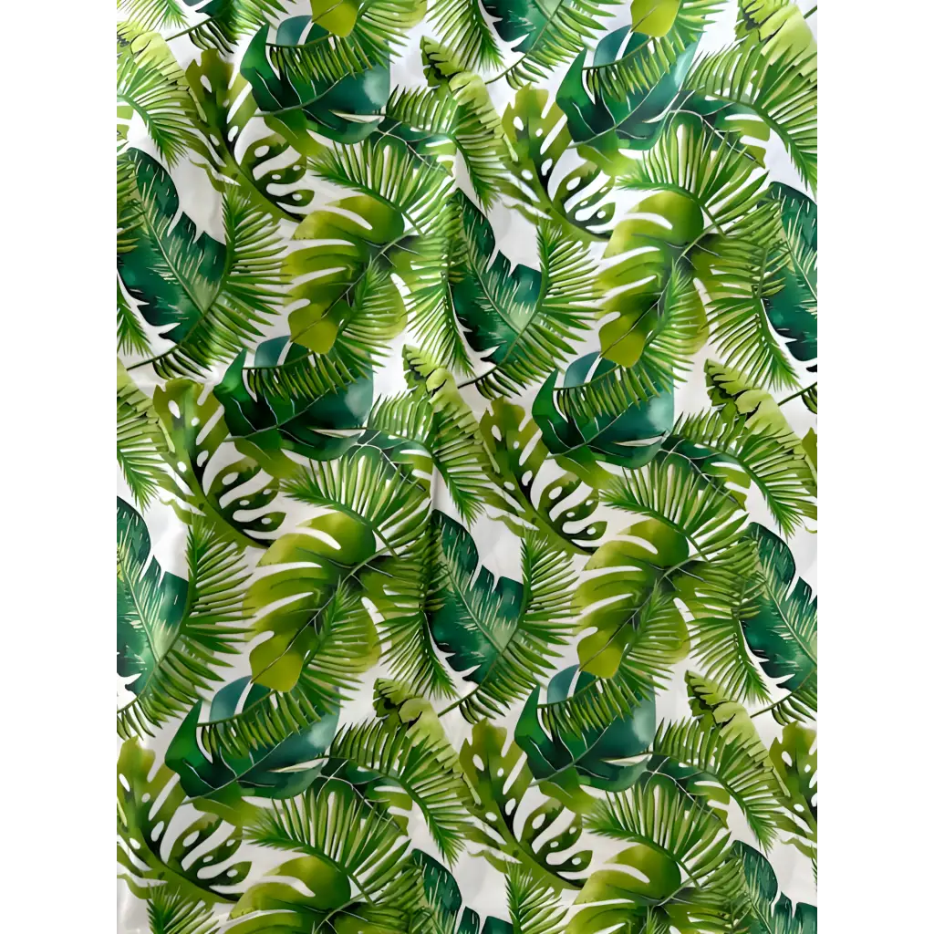 Green tropical fern leaf lampshade