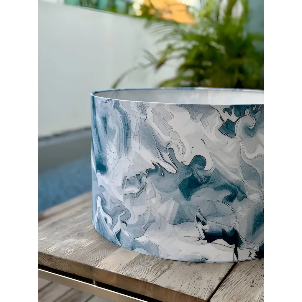 Blue marble swirl lampshade