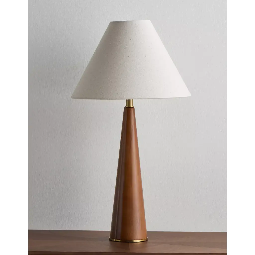 Simone wooden table lamp with lampshade