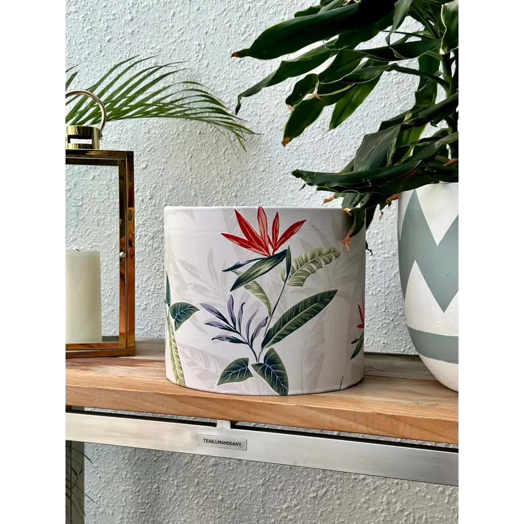 Handmade fabric lampshade Singapore with floral pattern