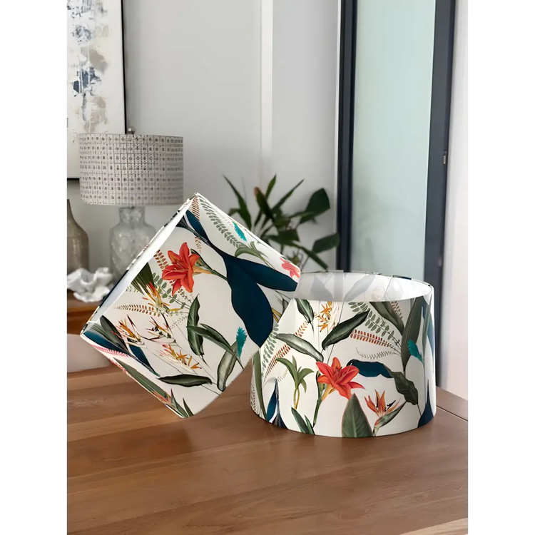 Floral print lampshades