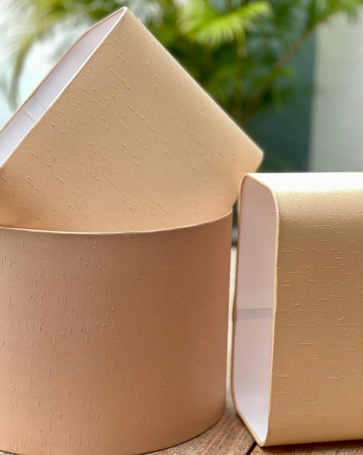 Plain lampshades - linen shantung silk blend or cotton