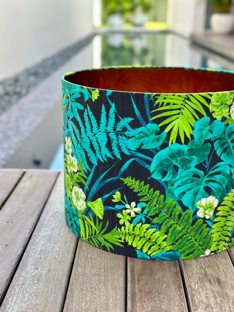Tropical print lampshades