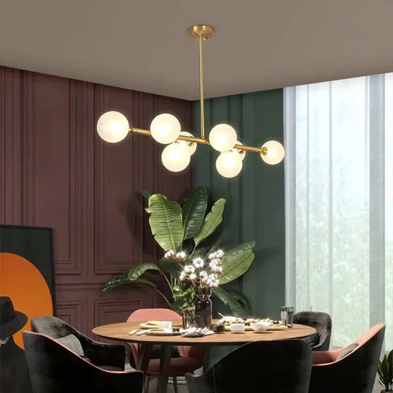 Nordic Long Glass Ceiling Chandelier