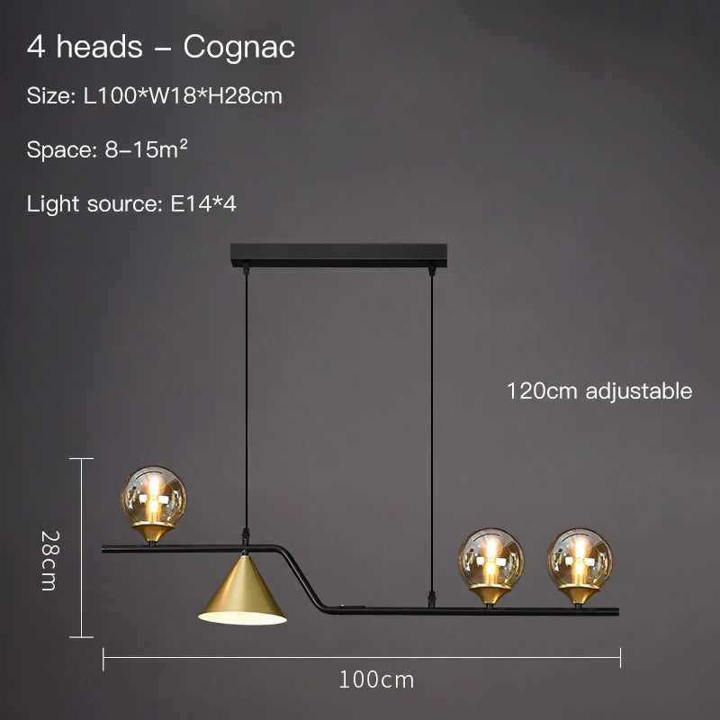 Nordic LED Glass Ball Chandelier