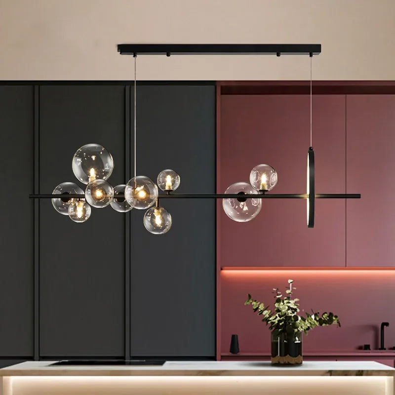 Nordic LED Clear Glass Bubble Chandelier