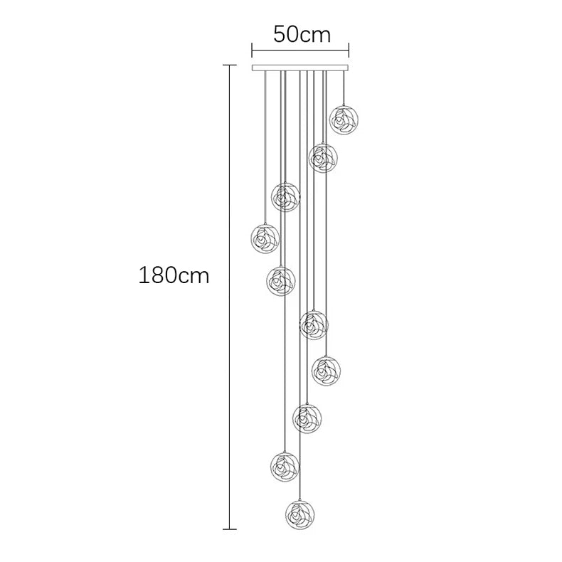 Modern Nordic LED Stair Chandelier
