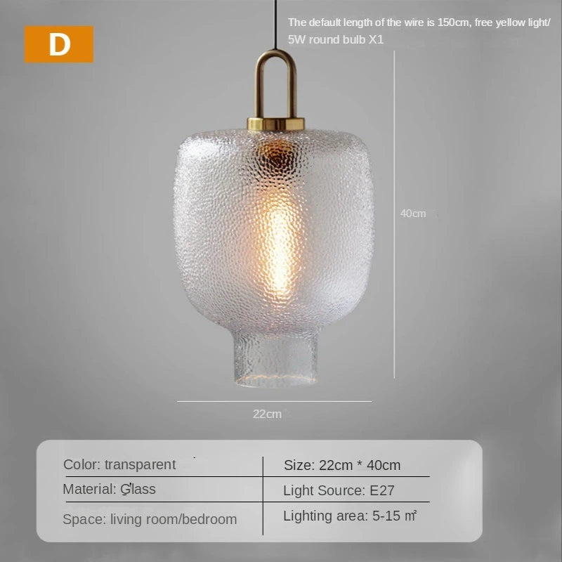 Modern LED Lantern Glass Chandelier