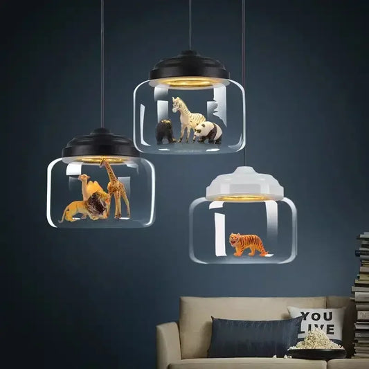 Glass Animal Pendant Light