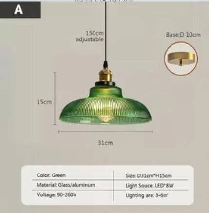 Retro Glass Pendant Celing Light