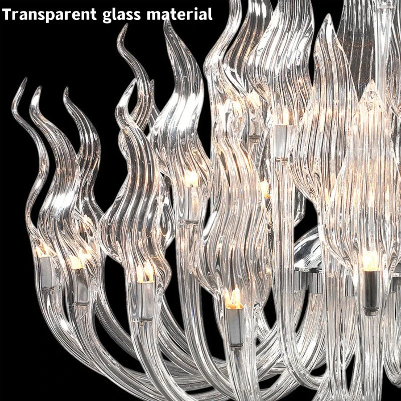 Glass Flame Hanging Chandelier