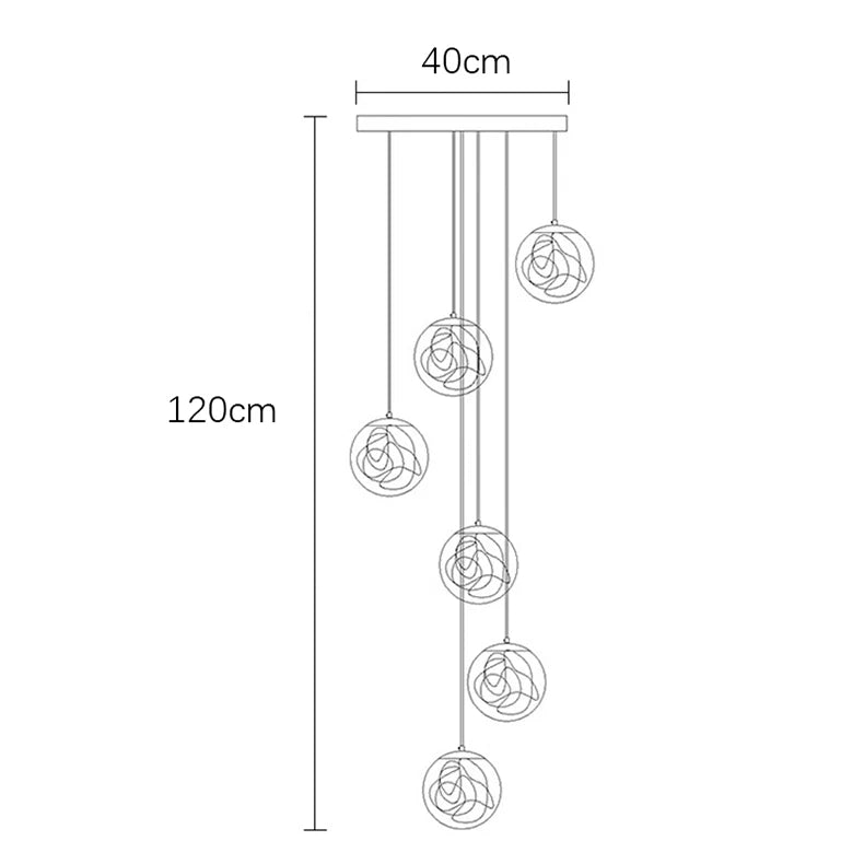 Modern Nordic LED Stair Chandelier
