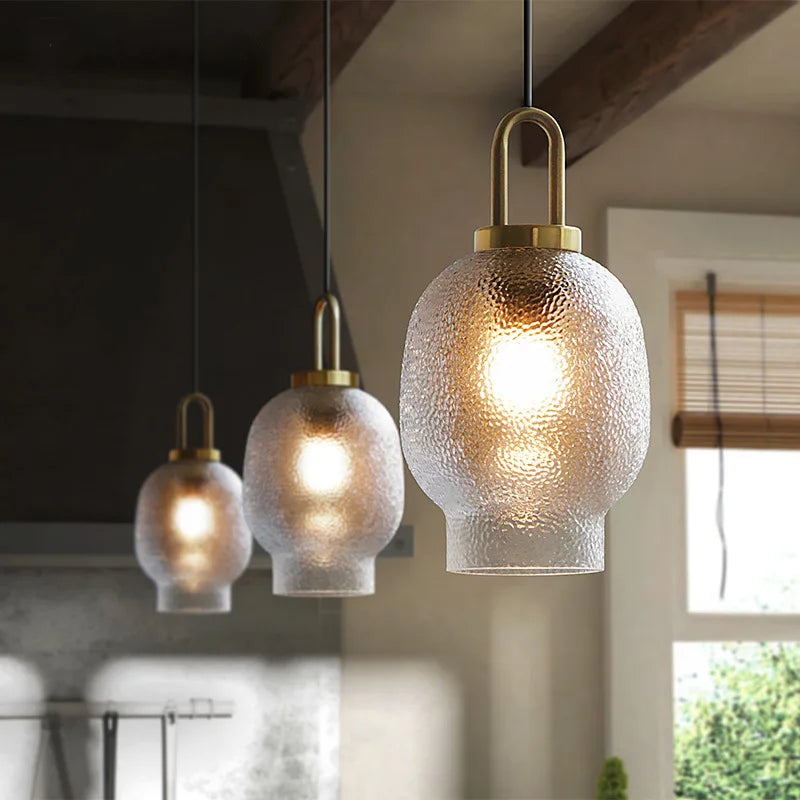Modern LED Lantern Glass Chandelier