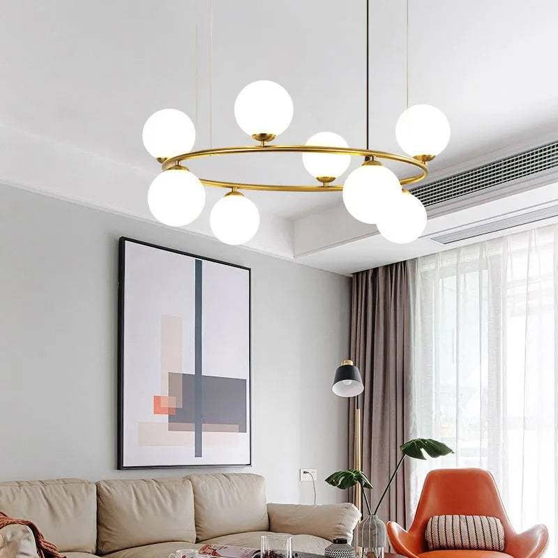 Nordic Milky White Glass Ceiling Chandelier