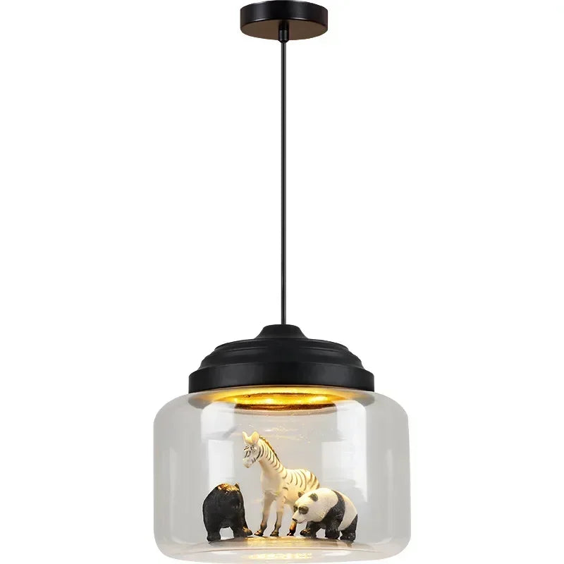 Glass Animal Pendant Light