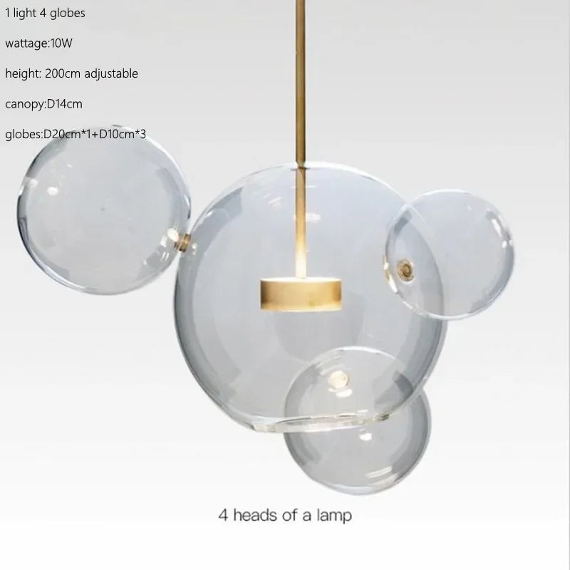 Glass Bubble Ball LED Chandelier