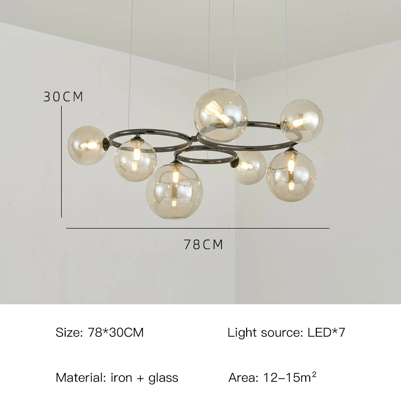 Modern Glass Ball Ceiling Chandelier