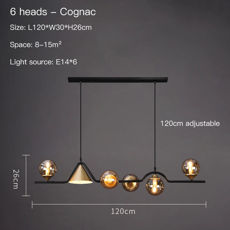 Nordic LED Glass Ball Chandelier