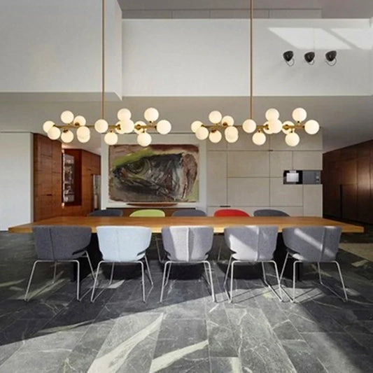 Nordic Long Glass Ceiling Chandelier