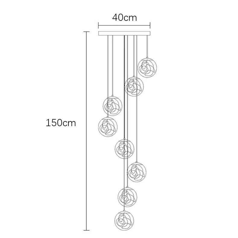 Modern Nordic LED Stair Chandelier