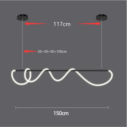 Hose LED Dimmable Ceiling Chandelier