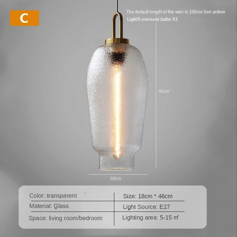 Modern LED Lantern Glass Chandelier