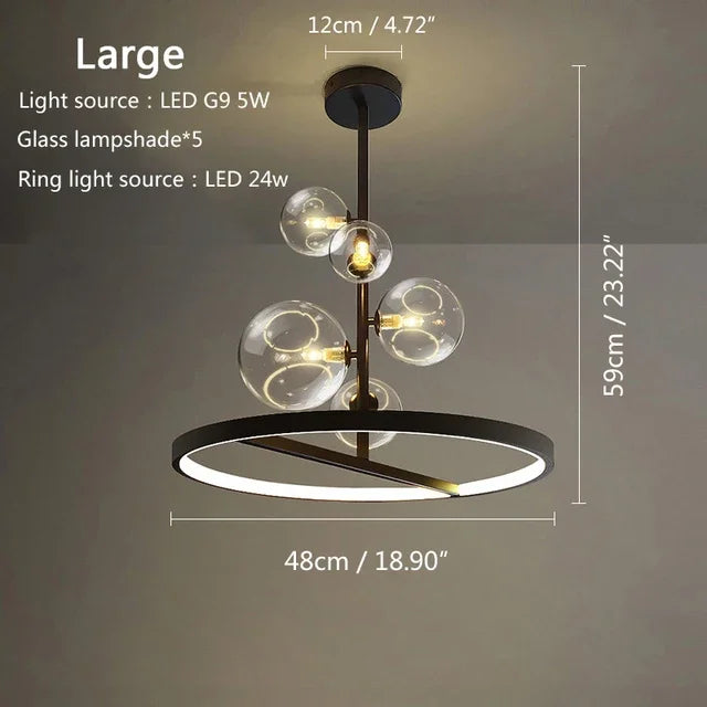 Nordic Glass Circle Pendant Chandelier