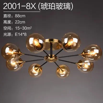 Nordic LED Glass Ceiling Lamp