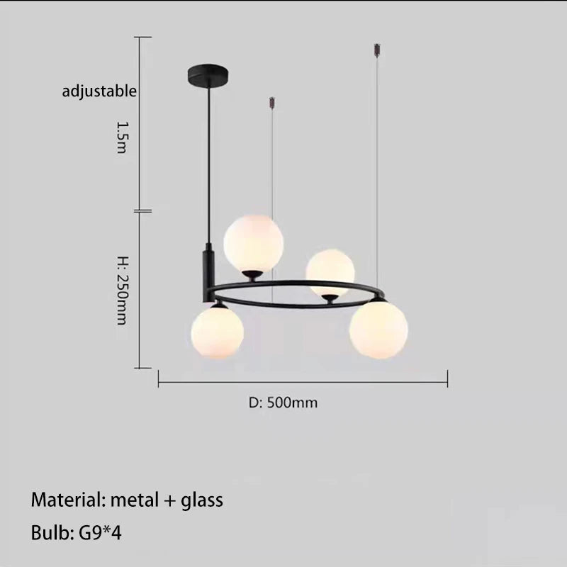 Nordic Milky White Glass Ceiling Chandelier