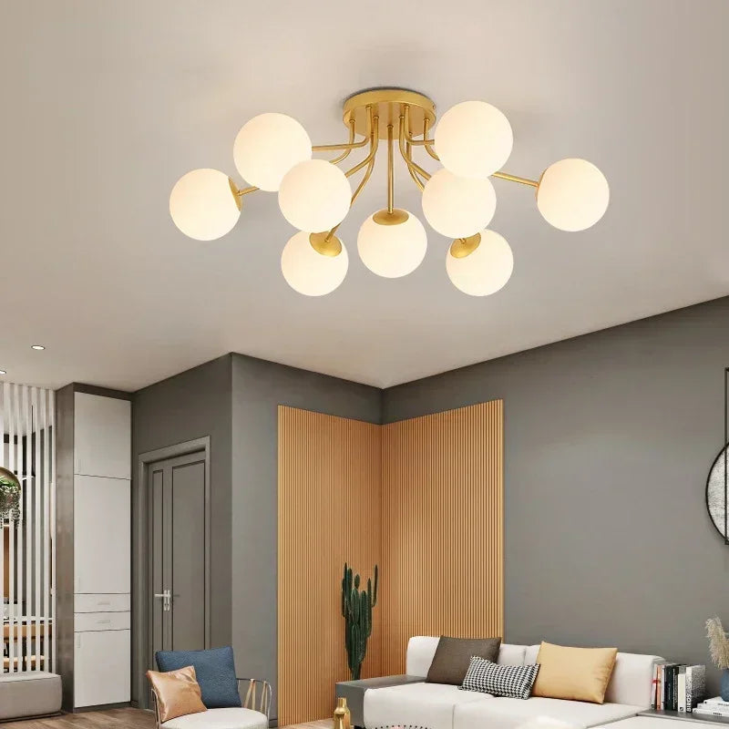 Modern Black Glass Ball LED Ceiling Light