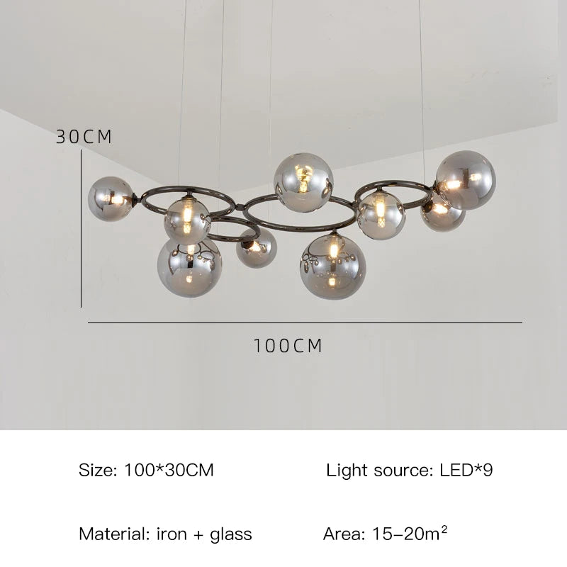 Modern Glass Ball Ceiling Chandelier