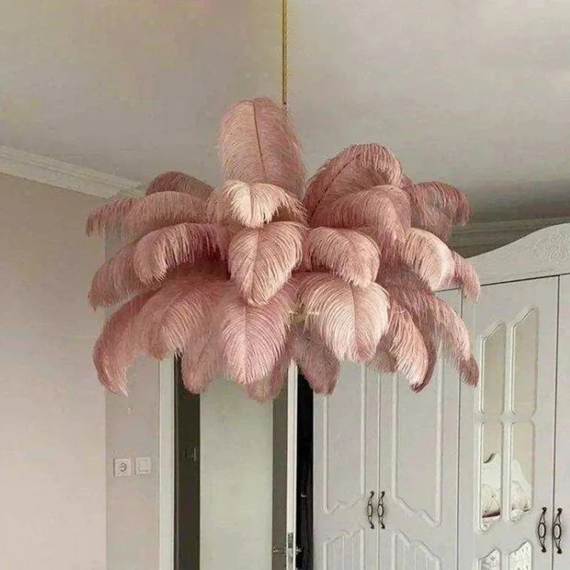 Ostrich Feather Ceiling Lamp