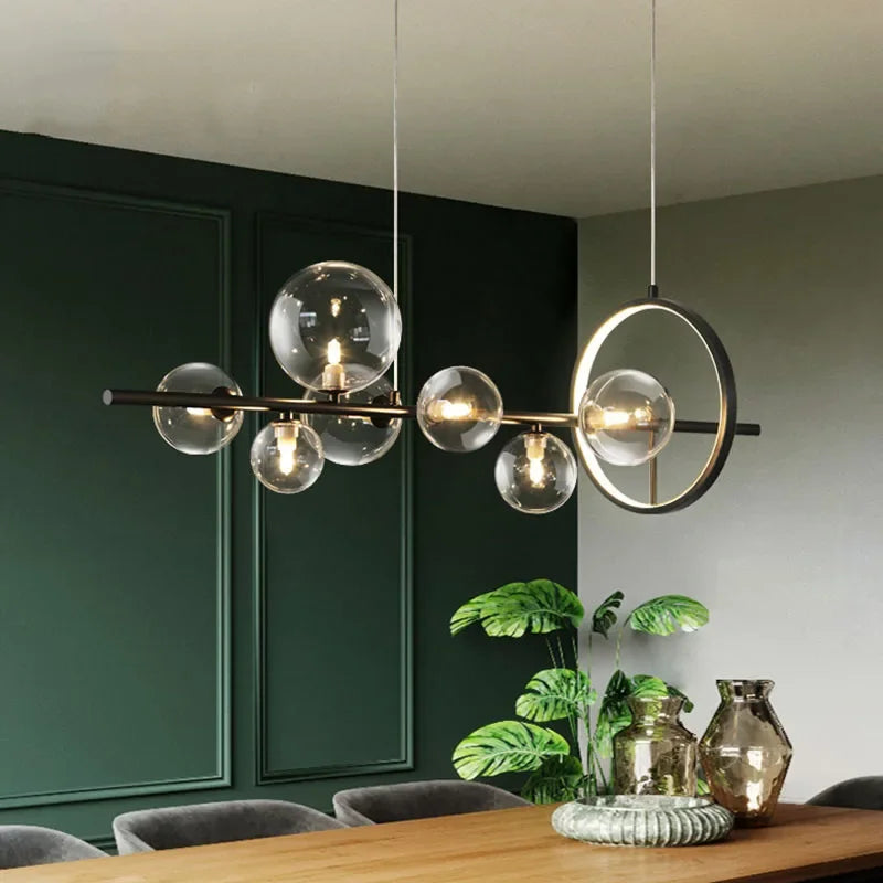 Nordic LED Clear Glass Bubble Chandelier