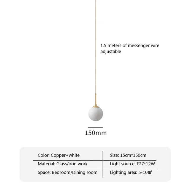 LED Glass Ball Pendant Lamp
