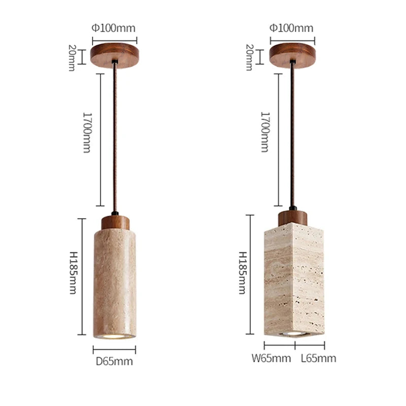 Marble Travertine Pendant Light