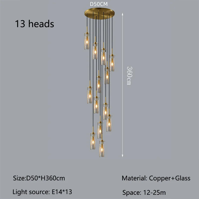 Nordic Cracked Glass LED Chandelier