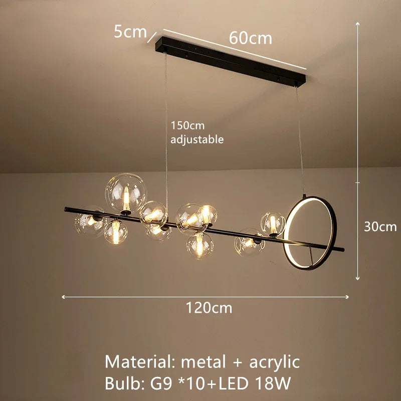 Nordic LED Clear Glass Bubble Chandelier