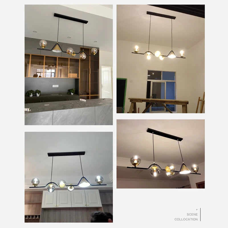 Nordic LED Glass Ball Chandelier