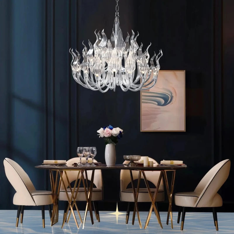 Glass Flame Hanging Chandelier