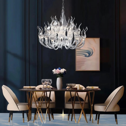 Glass Flame Hanging Chandelier